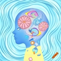 Aquarel illustratie: psychologie van kinderrraadsels